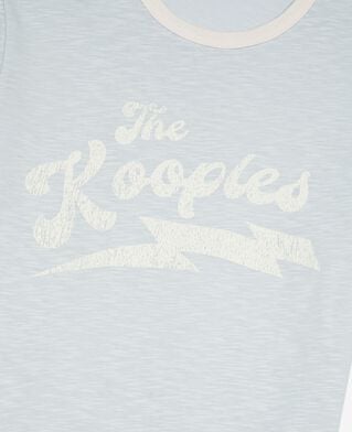 The Kooples WOMEN LIGHT BLUE t-shirt with light blue screen print