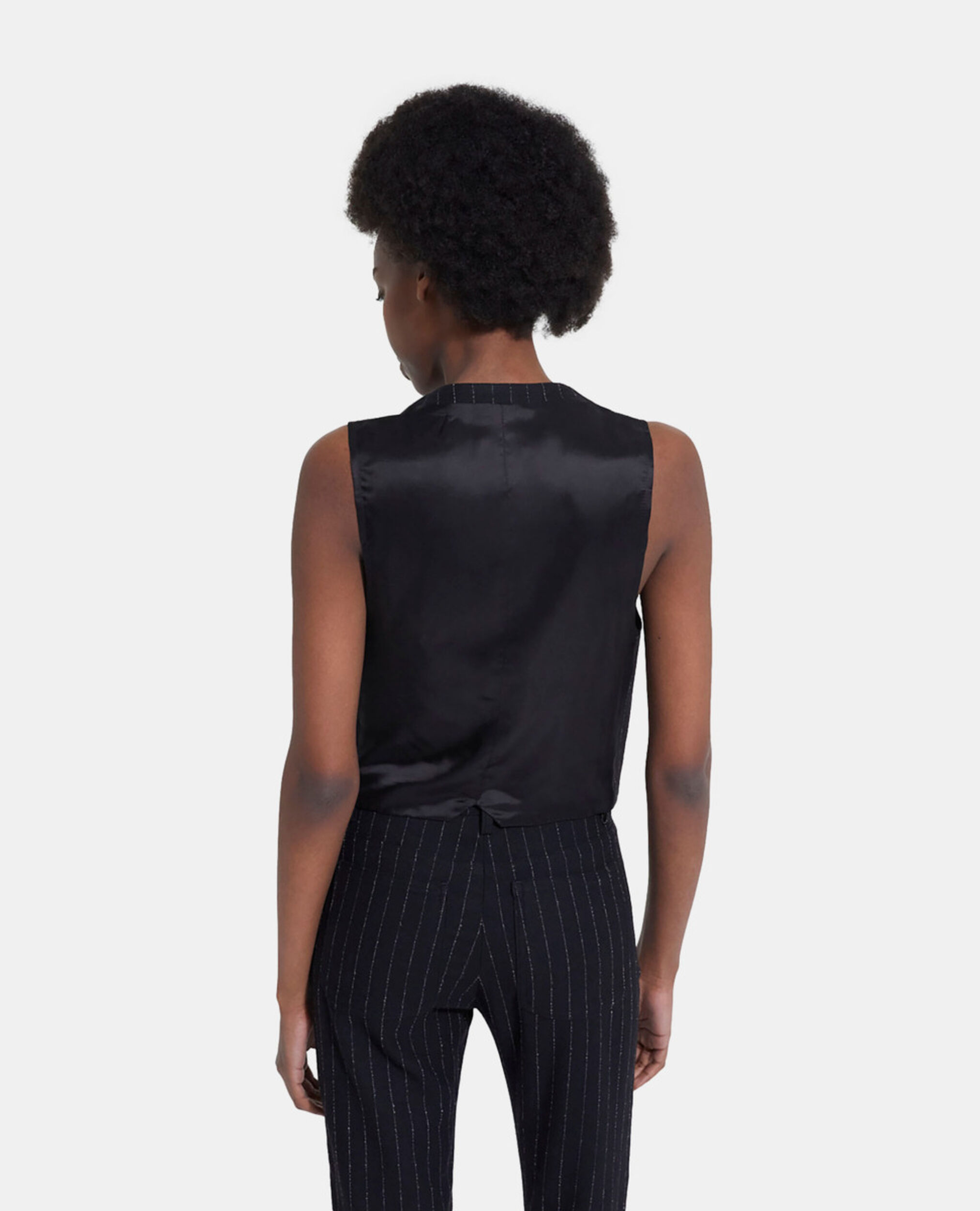 Striped wool suit jacket, BLACK WHITE, hi-res image number null