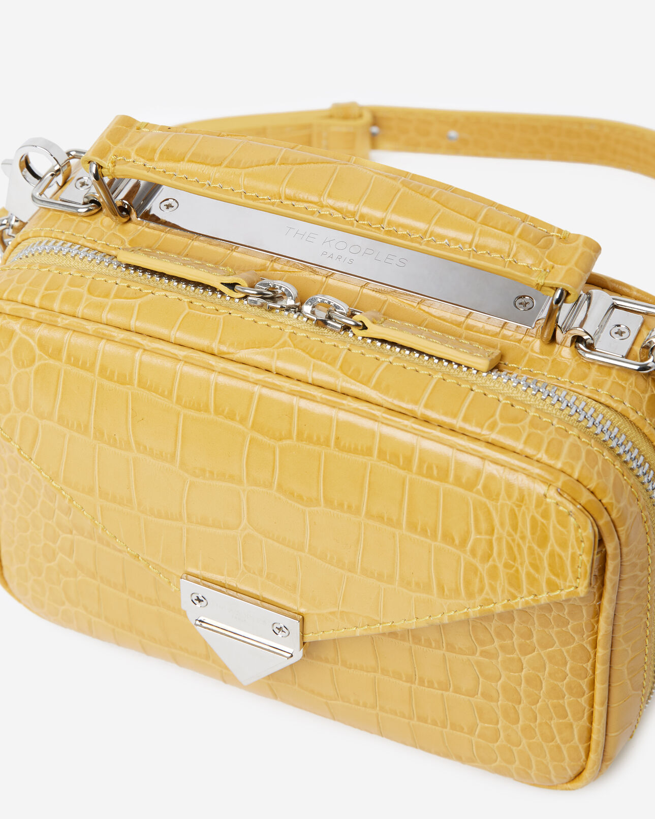 The Kooples FEMME YELLOW sac barbara mini jaune effet croco
