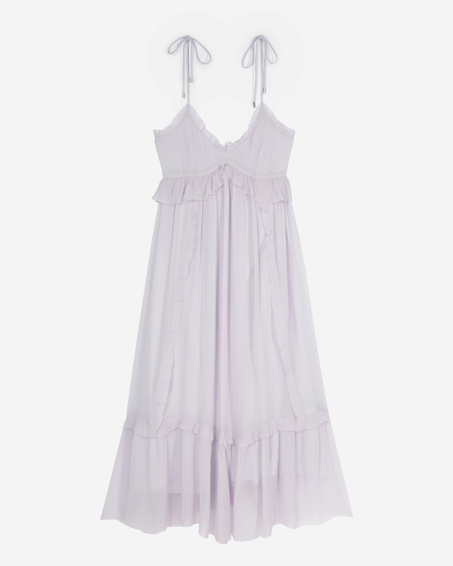Robe longue avec volants lilas, LIGHT PURPLE, hi-res image number null