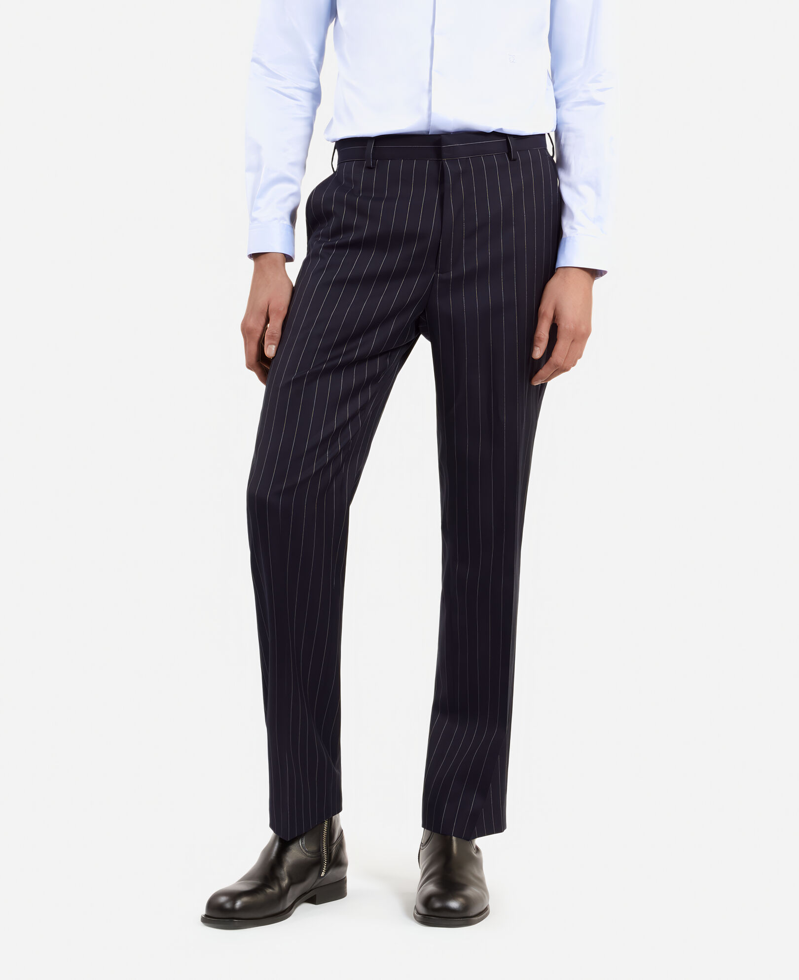 The Kooples MEN DARK NAVY blue striped suit pants