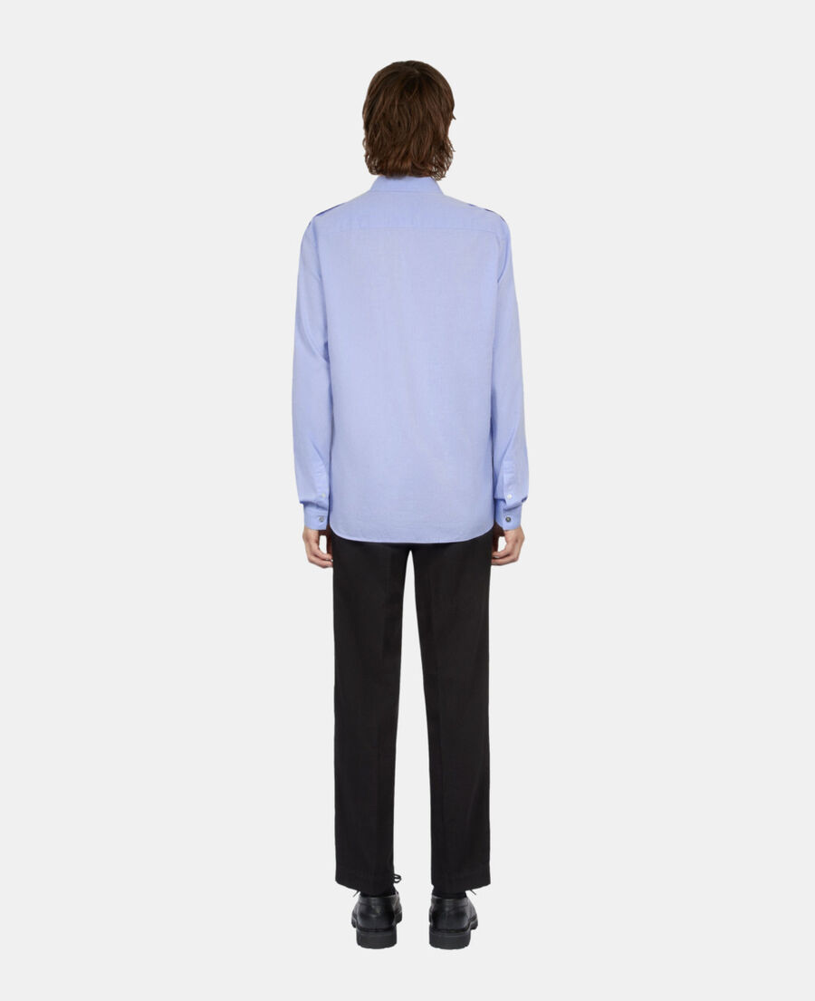 The Kooples HERREN LIGHT BLUE himmelblaues chevron-hemd
