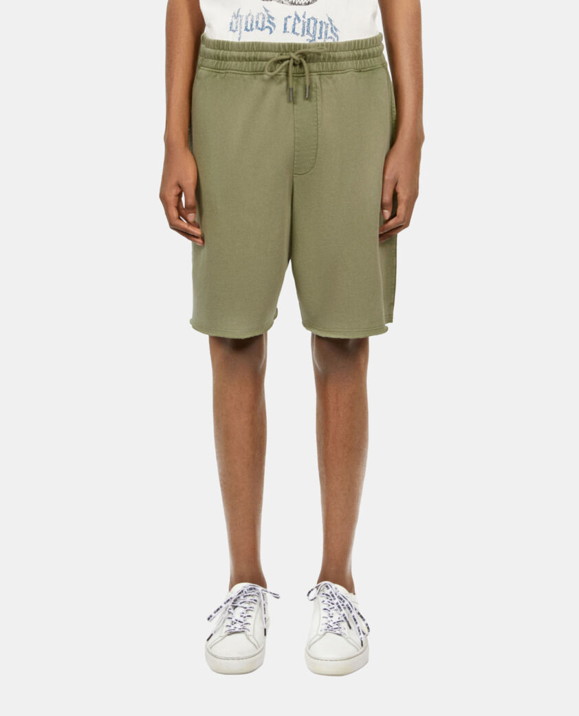 The Kooples MEN KAKI GREY light green cotton shorts
