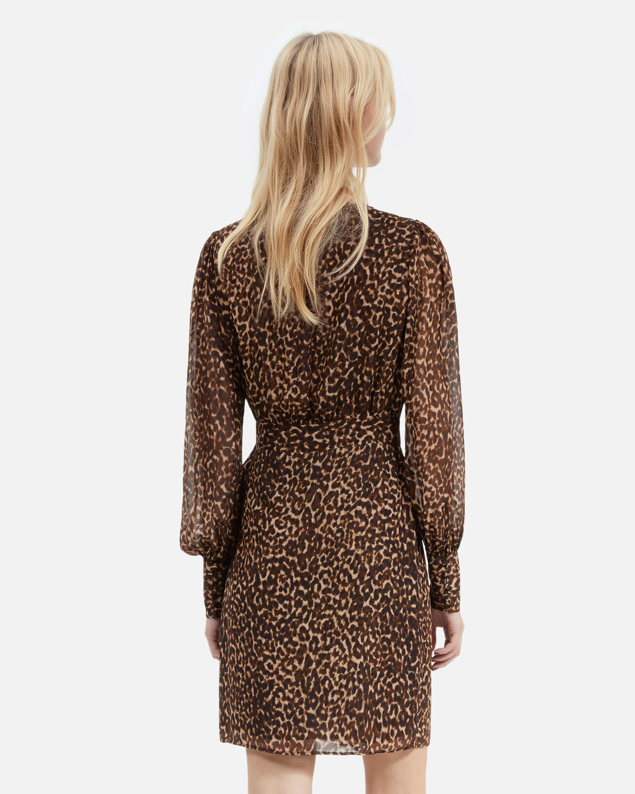 The Kooples WOMEN LEOPARD short leopard print wrap dress