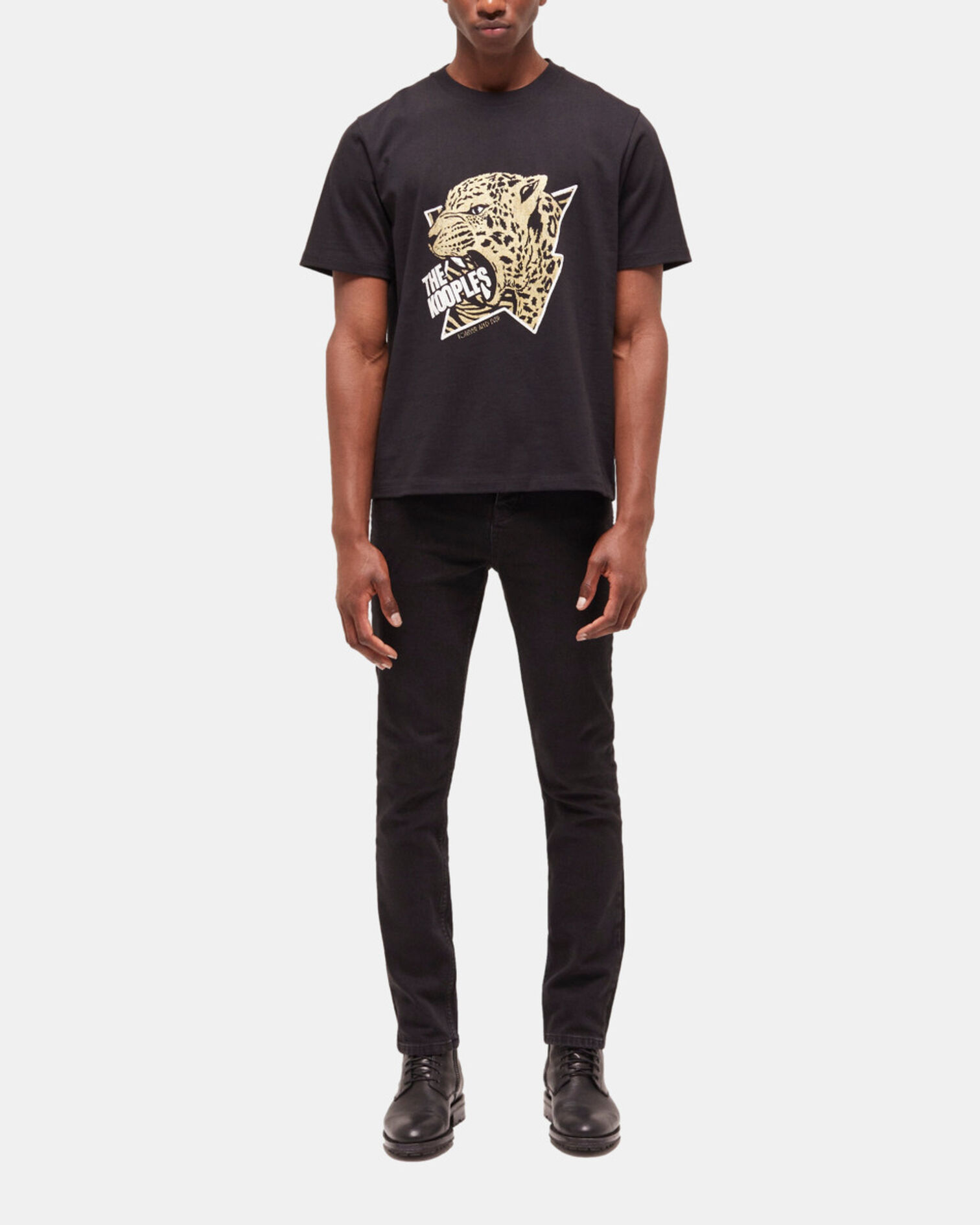 T-shirt Homme sérigraphié noir, BLACK-ANTIC GOLD, hi-res image number null