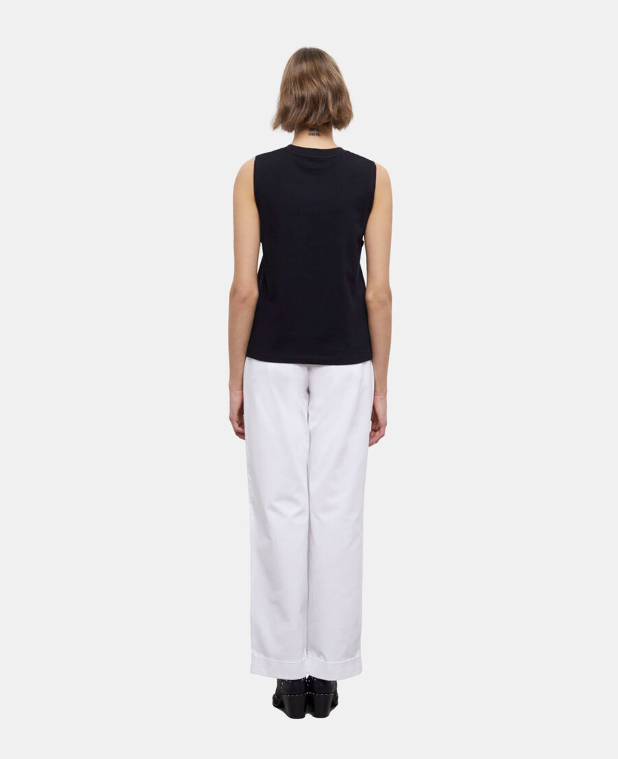 women's black t-shirt with snake logo print