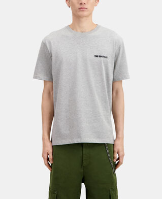 The Kooples HOMME GREY MELANGE t-shirt avec s&eacute;rigraphie logo gris clair