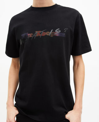 The Kooples HERREN BLACK t-shirt mit mehrfarbigem logo schwarz