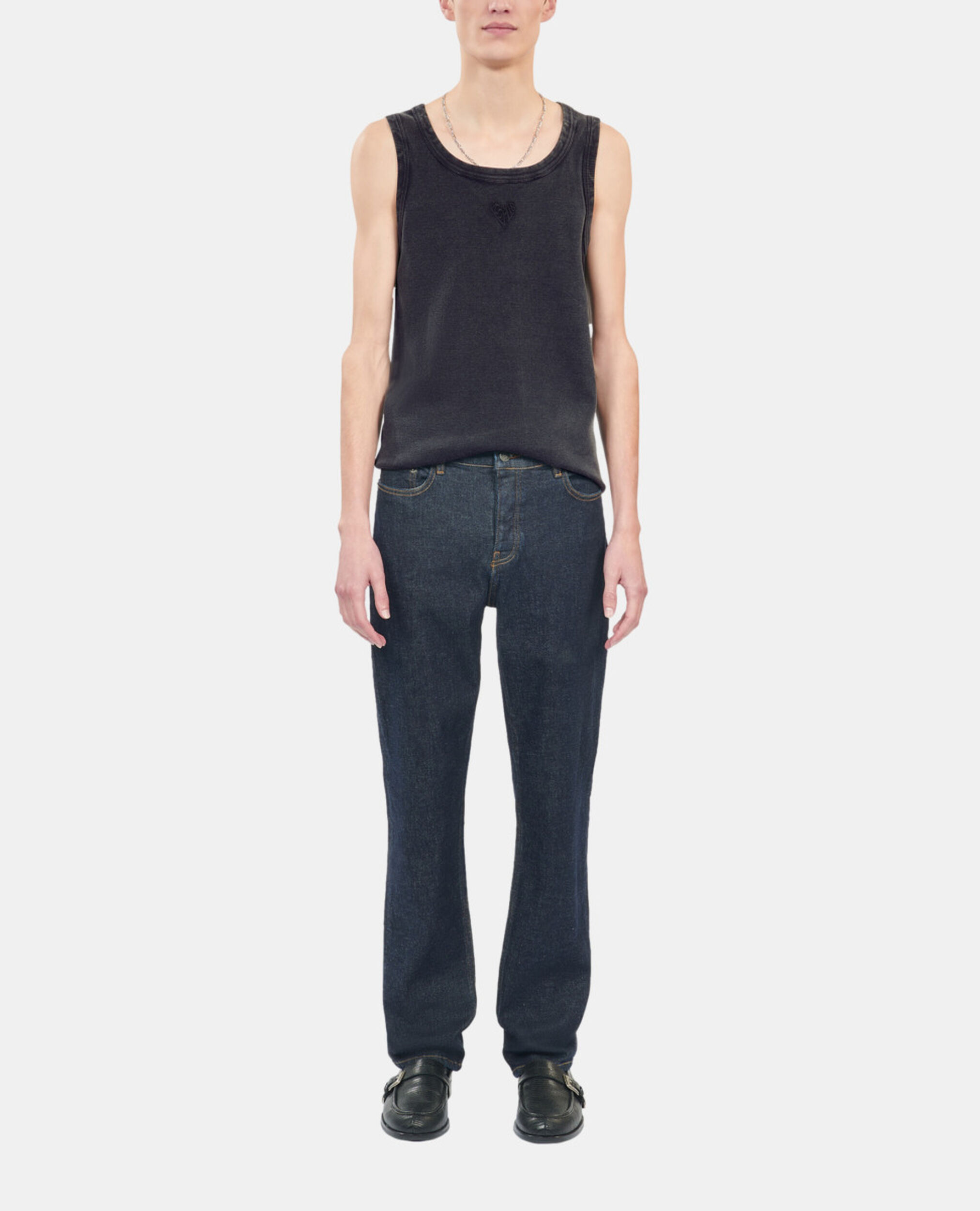 Black Kooples heart tank top, BLACK WASHED, hi-res image number null