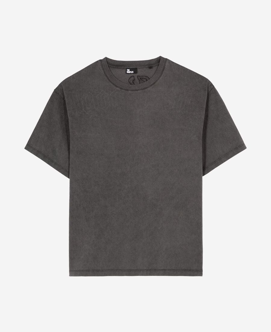 The Kooples HOMME BLACK WASHED t-shirt avec logo au dos noir