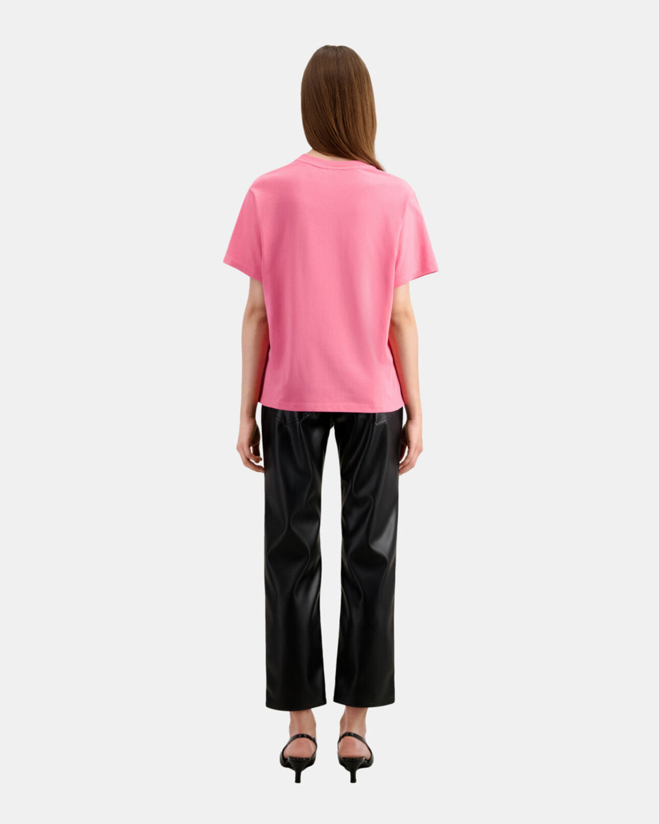 The Kooples FEMME OLD PINK t-shirt femme rose avec sérigraphie 11 rue de prony