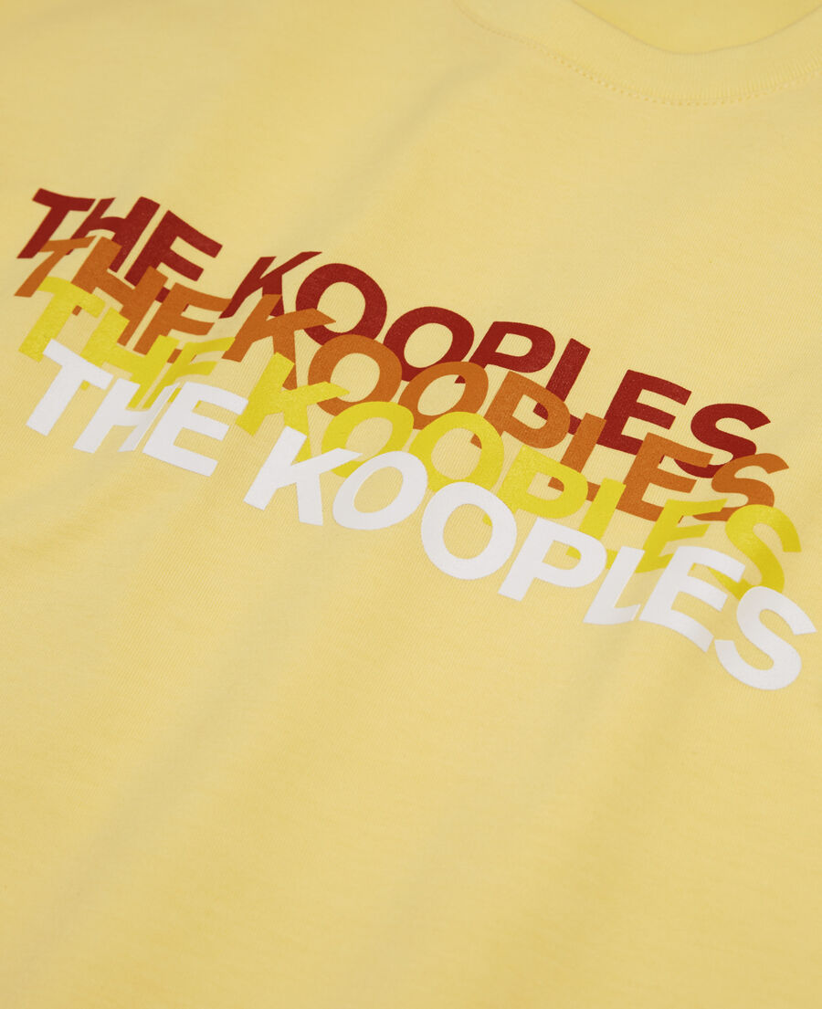 t-shirt jaune logo the kooples contrasté
