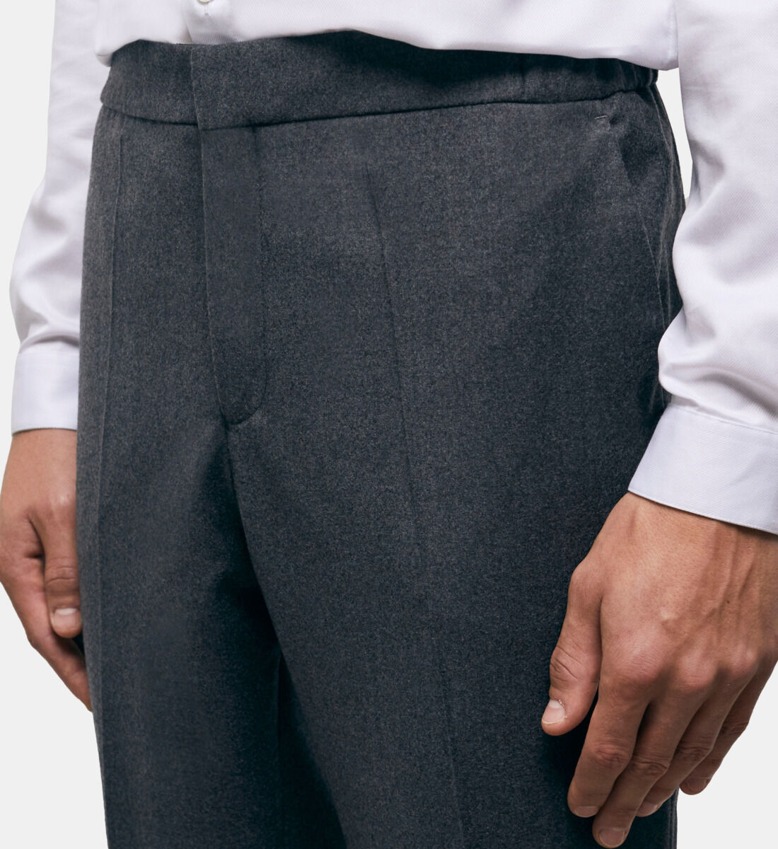 Gray wool suit pants