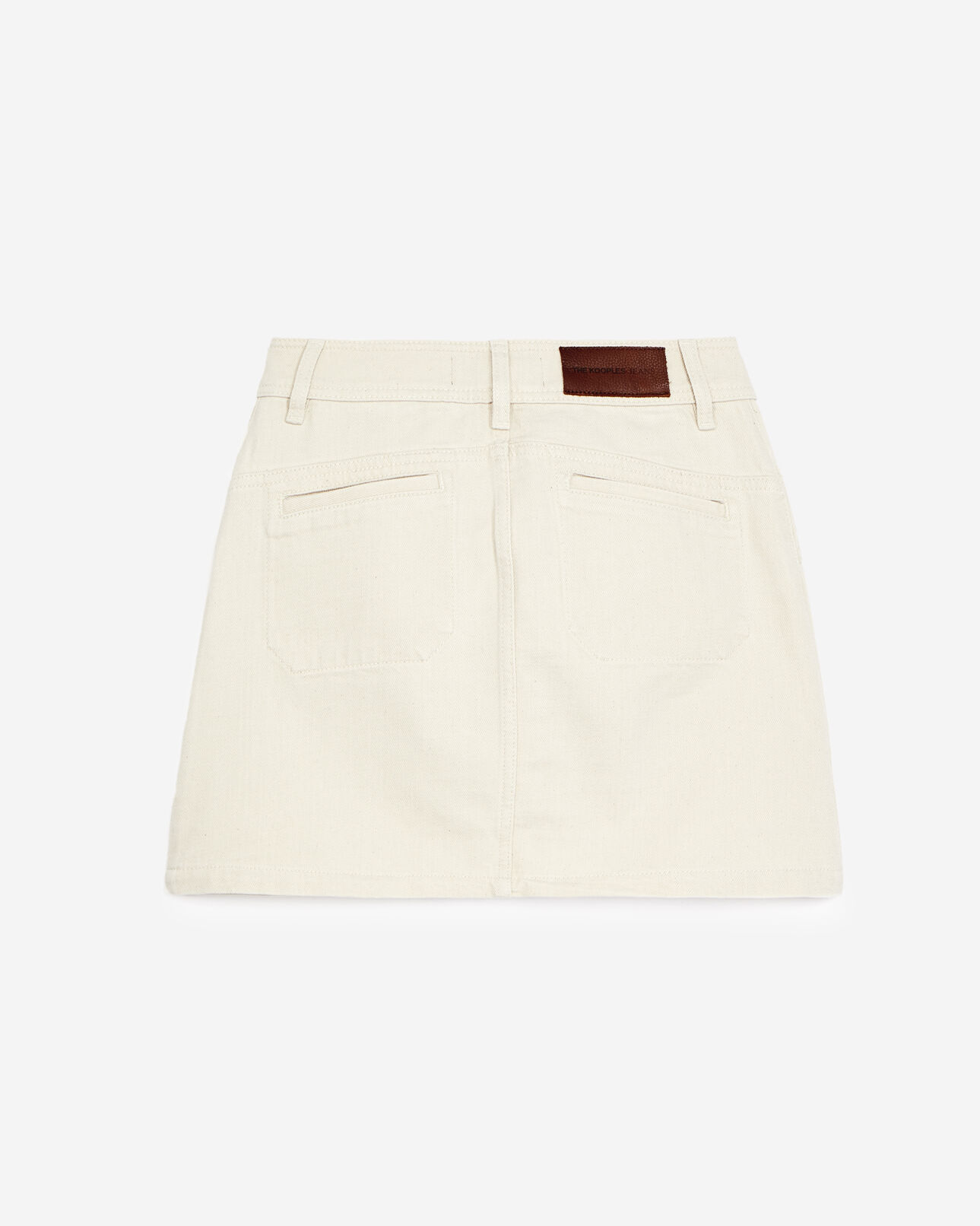 The Kooples FEMME NATURAL jupe courte jean écrue double boutonnage