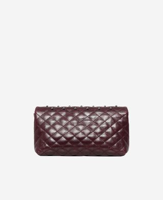 The Kooples FEMME BURGUNDY pochette h&eacute;ritage small en cuir bordeaux