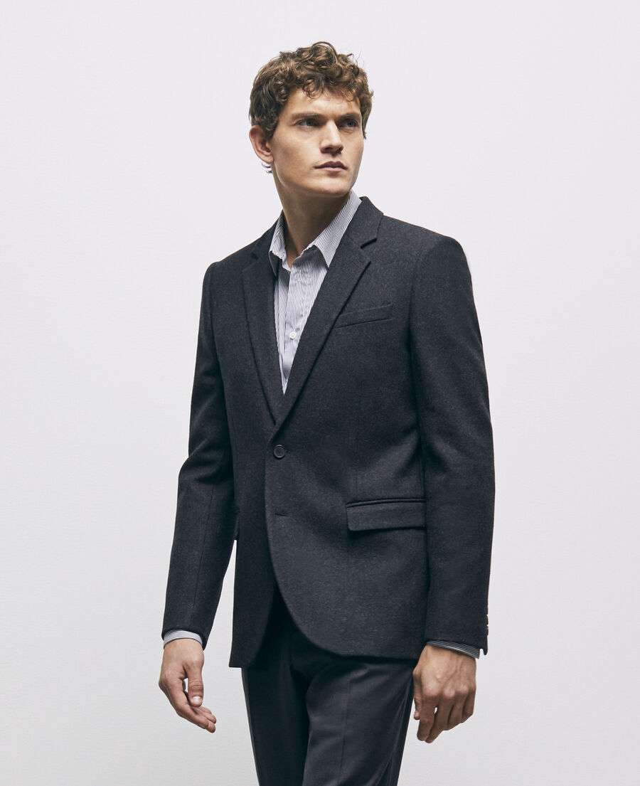 Gray wool suit jacket | The Kooples - US