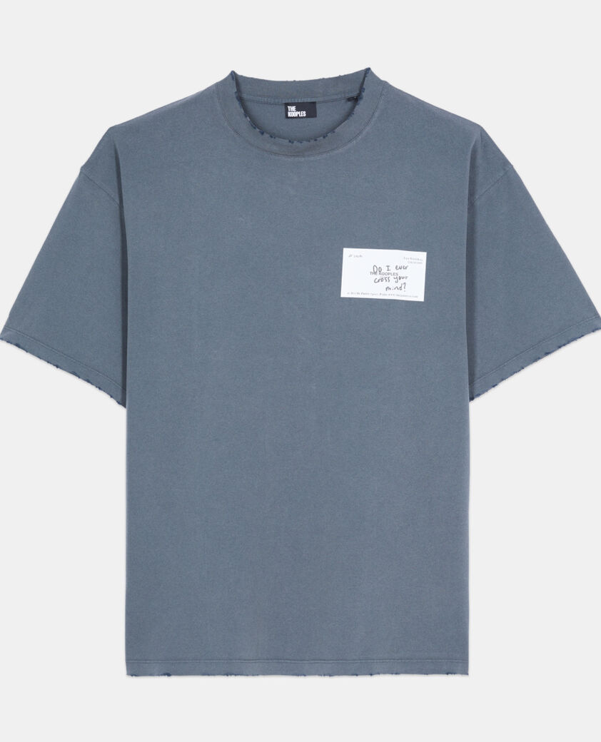 The Kooples HOMME DARK BLUE t-shirt avec s&eacute;rigraphie bleu