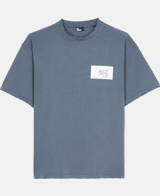 The Kooples HERREN DARK BLUE blaues t-shirt mit business card-siebdruck