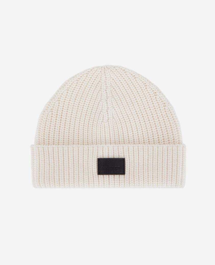 The Kooples MEN ECRU ecru ribbed wool beanie