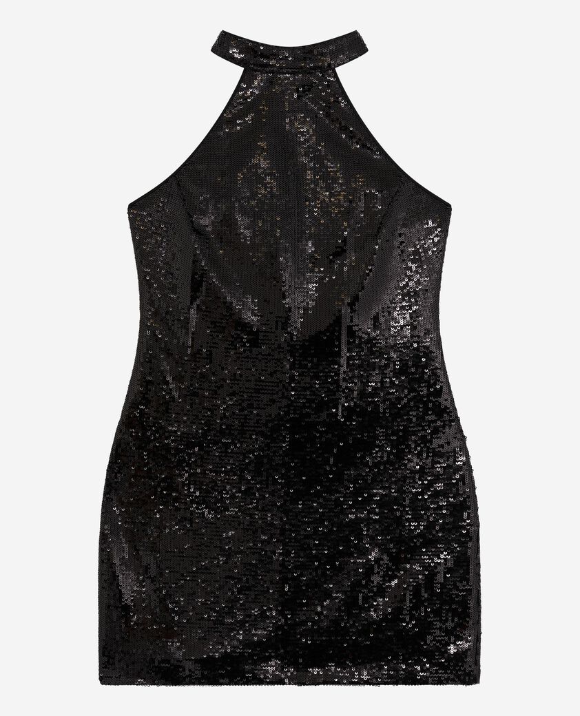 The Kooples FEMME BLACK robe courte en sequins noire