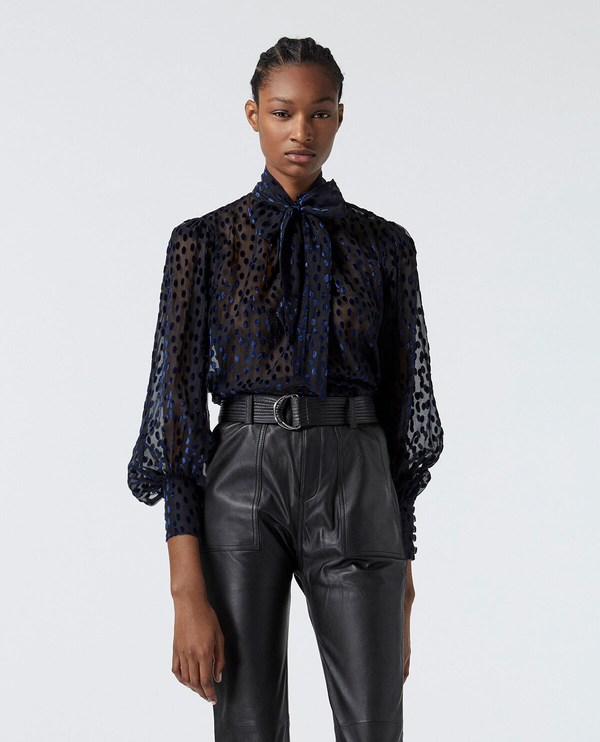 Velvet polka shop dot top