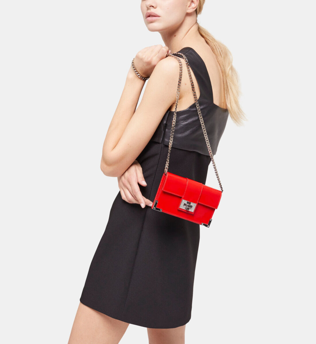 Small Emily clutch bag in red leather The Kooples US