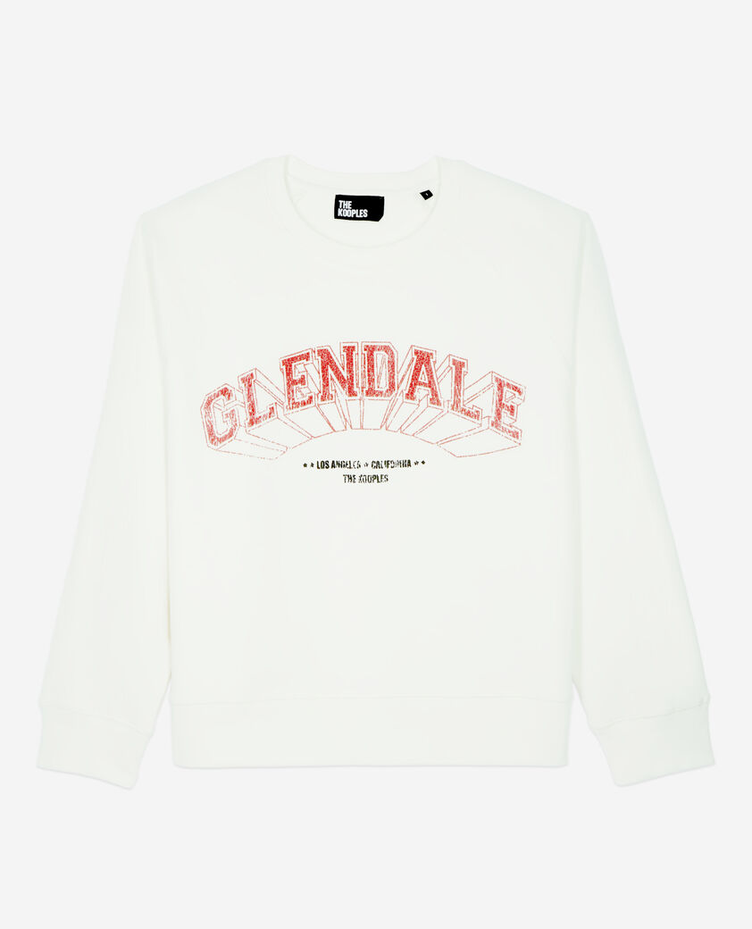 The Kooples F ECRU ecru sweatshirt with glendale serigraphy