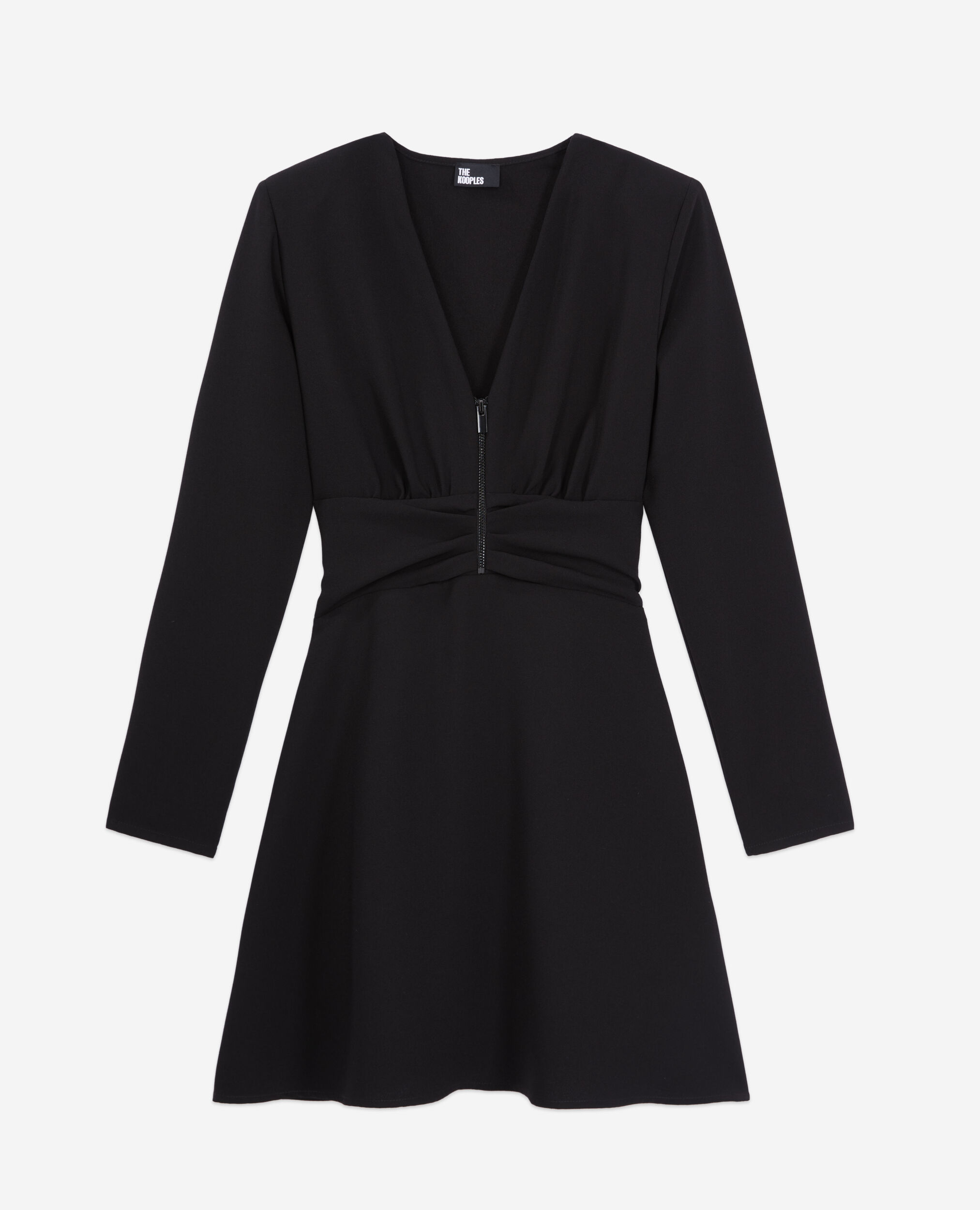 Short black crepe dress | The Kooples - US