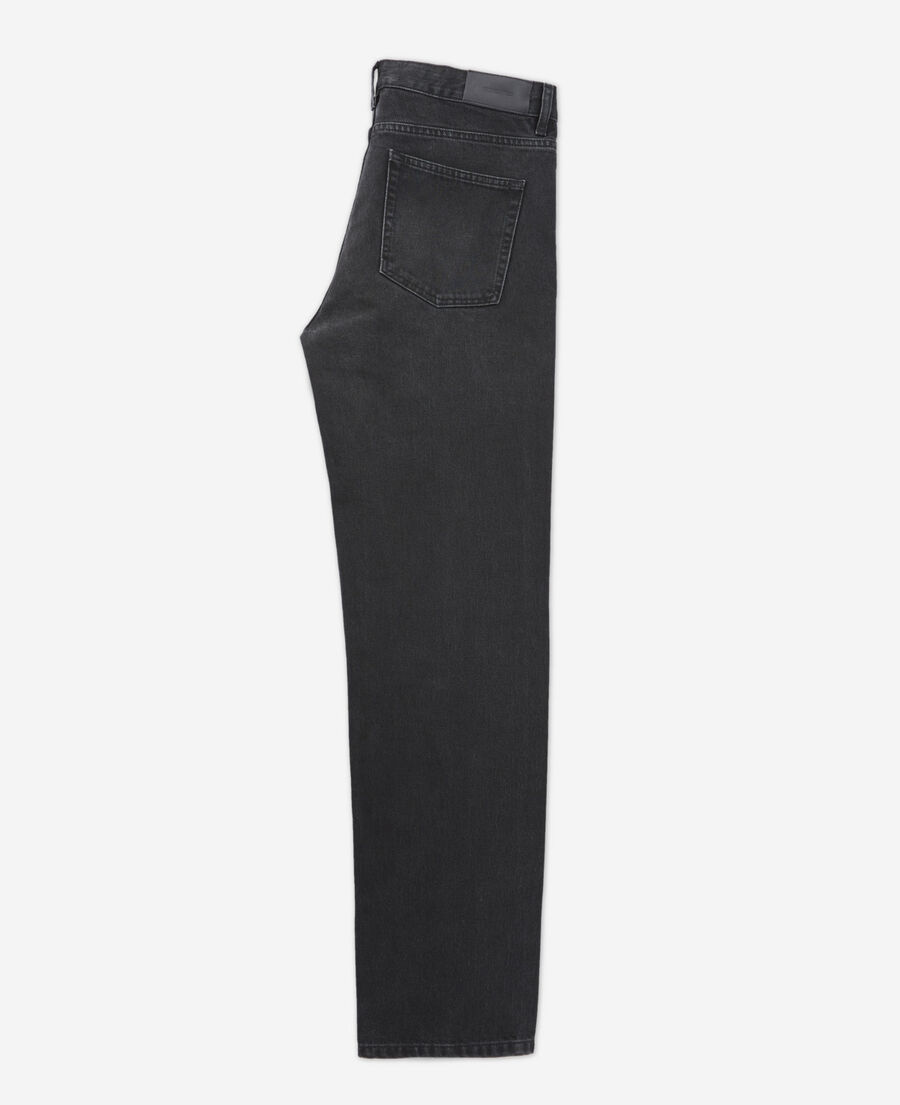 straight-cut faded retro black jeans