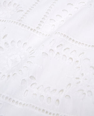 The Kooples WOMEN WHITE short white embroidered dress with crew neck