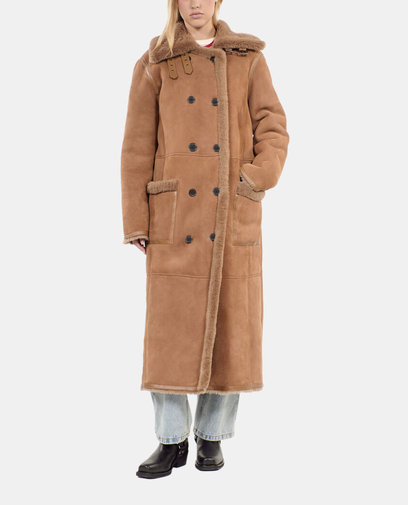 The Kooples FEMME BROWN peau lainée longue marron