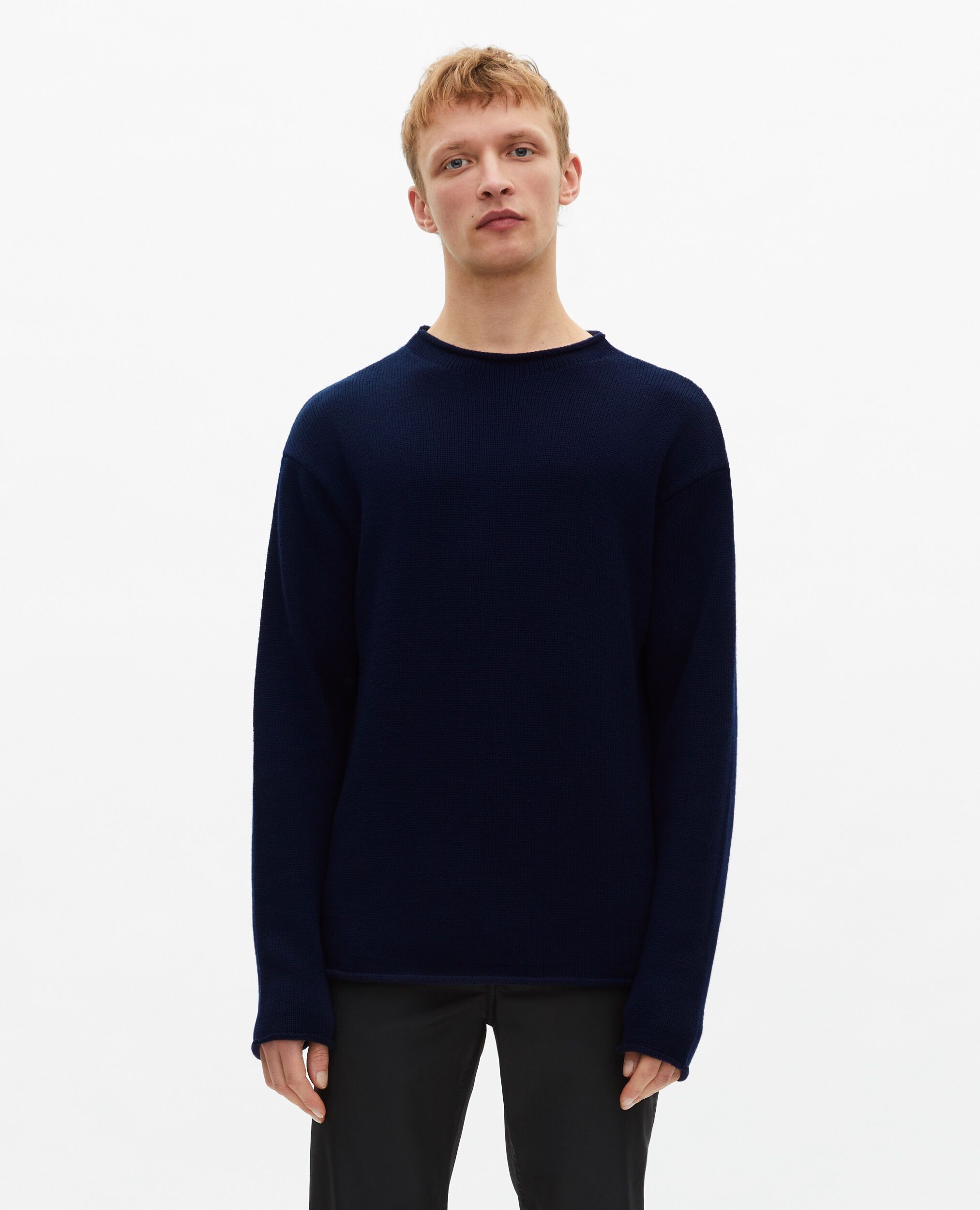 Pull en laine marine, DARK NAVY, hi-res image number null