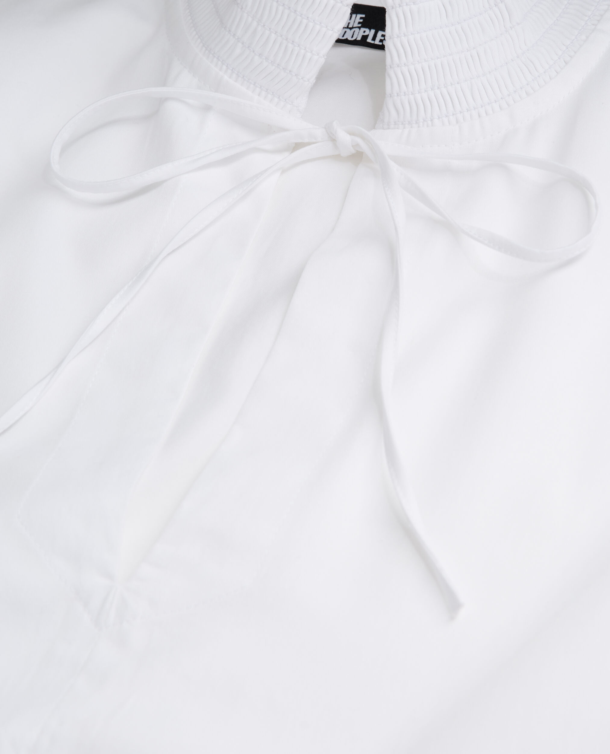 Short white dress with broderie anglaise, WHITE, hi-res image number null