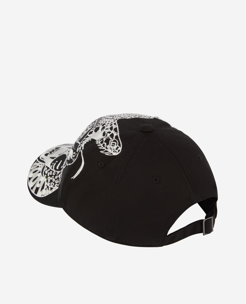 The Kooples MIXED BLACK black cap with snake leopard embroidery