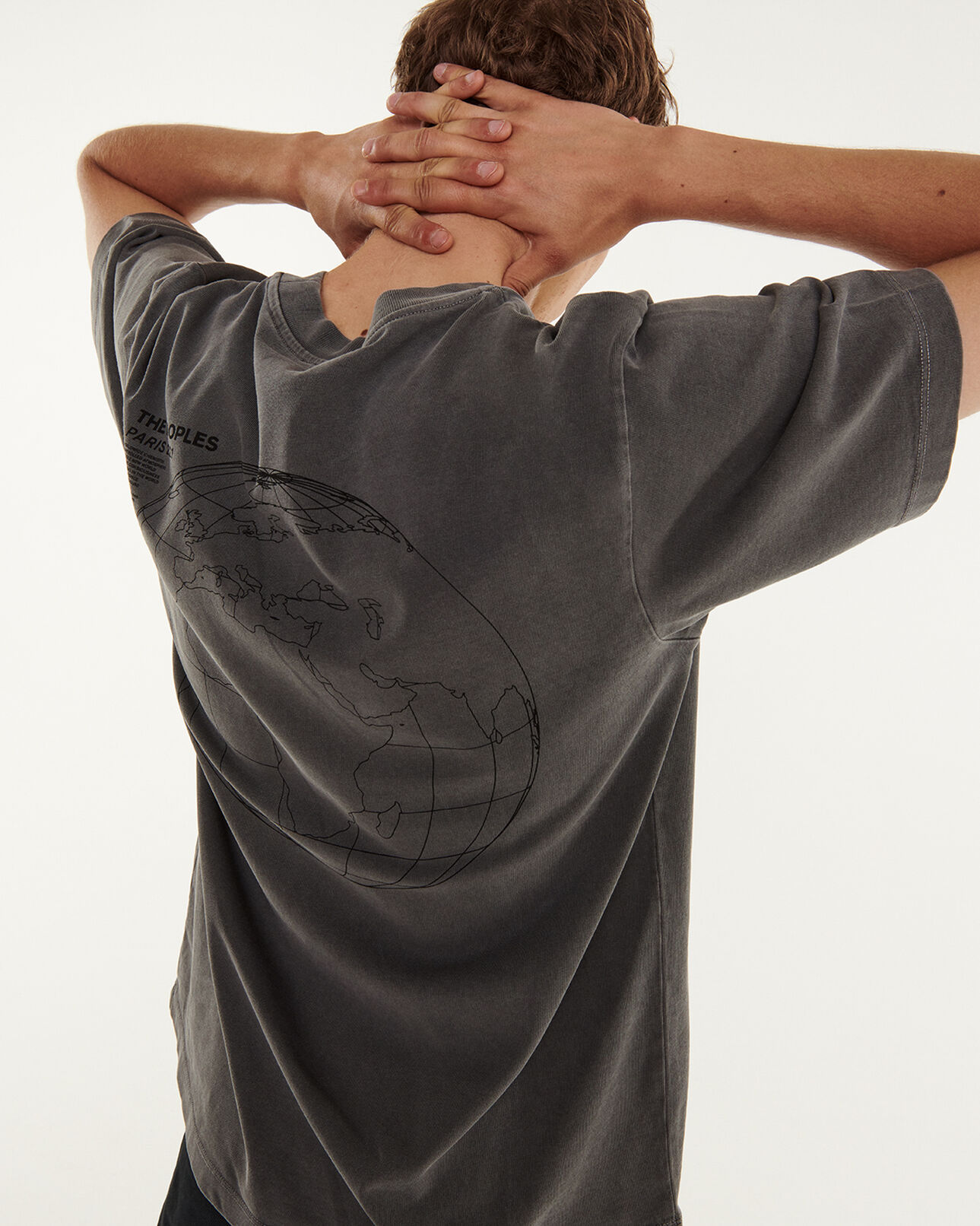 The Kooples HOMME GREY t-shirt gris coton à imprimés contrastés