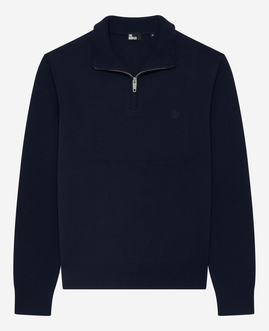 The Kooples H NAVY double-faced navy trucker-neck sweater