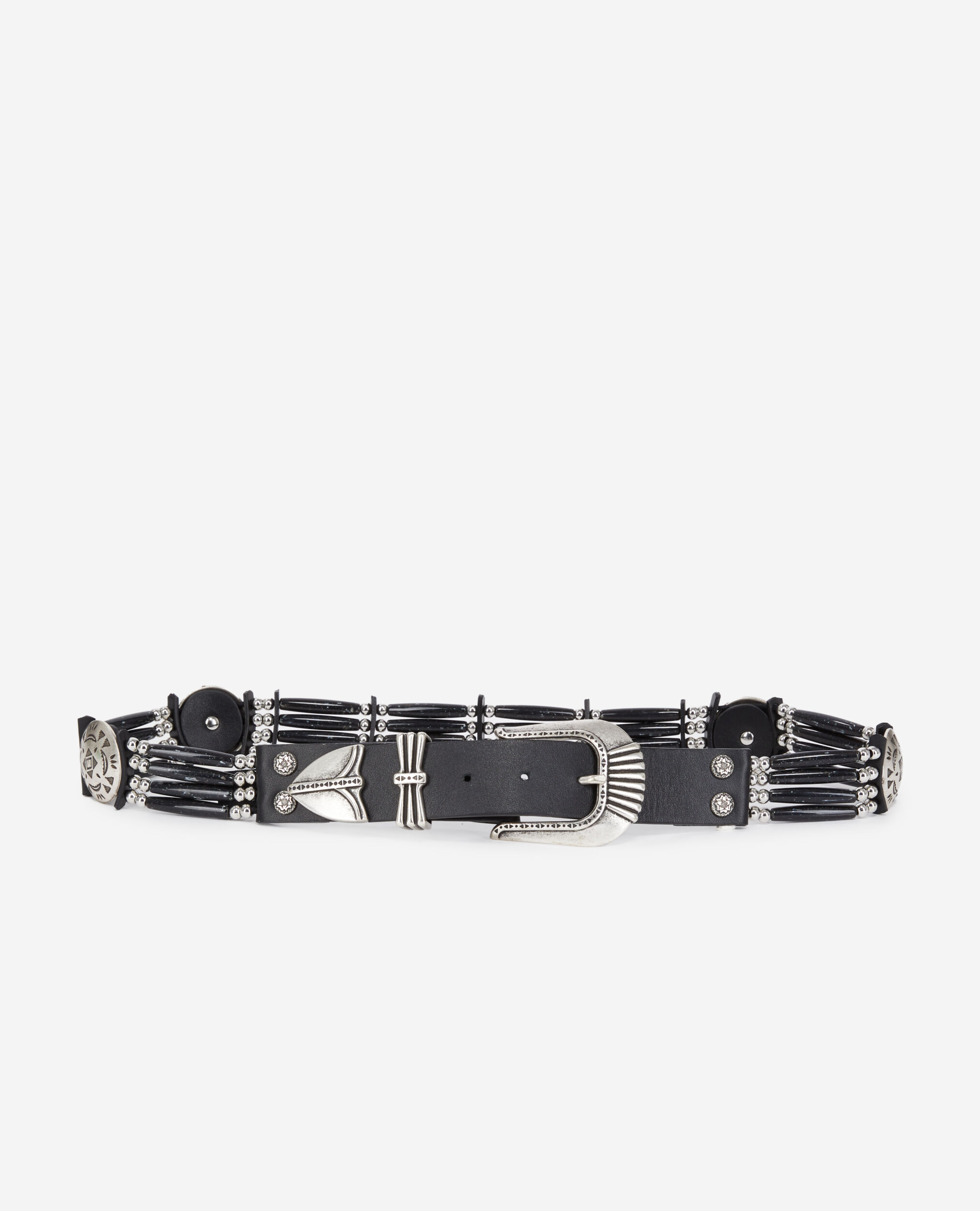 Ceinture large en cuir noire The Kooples France
