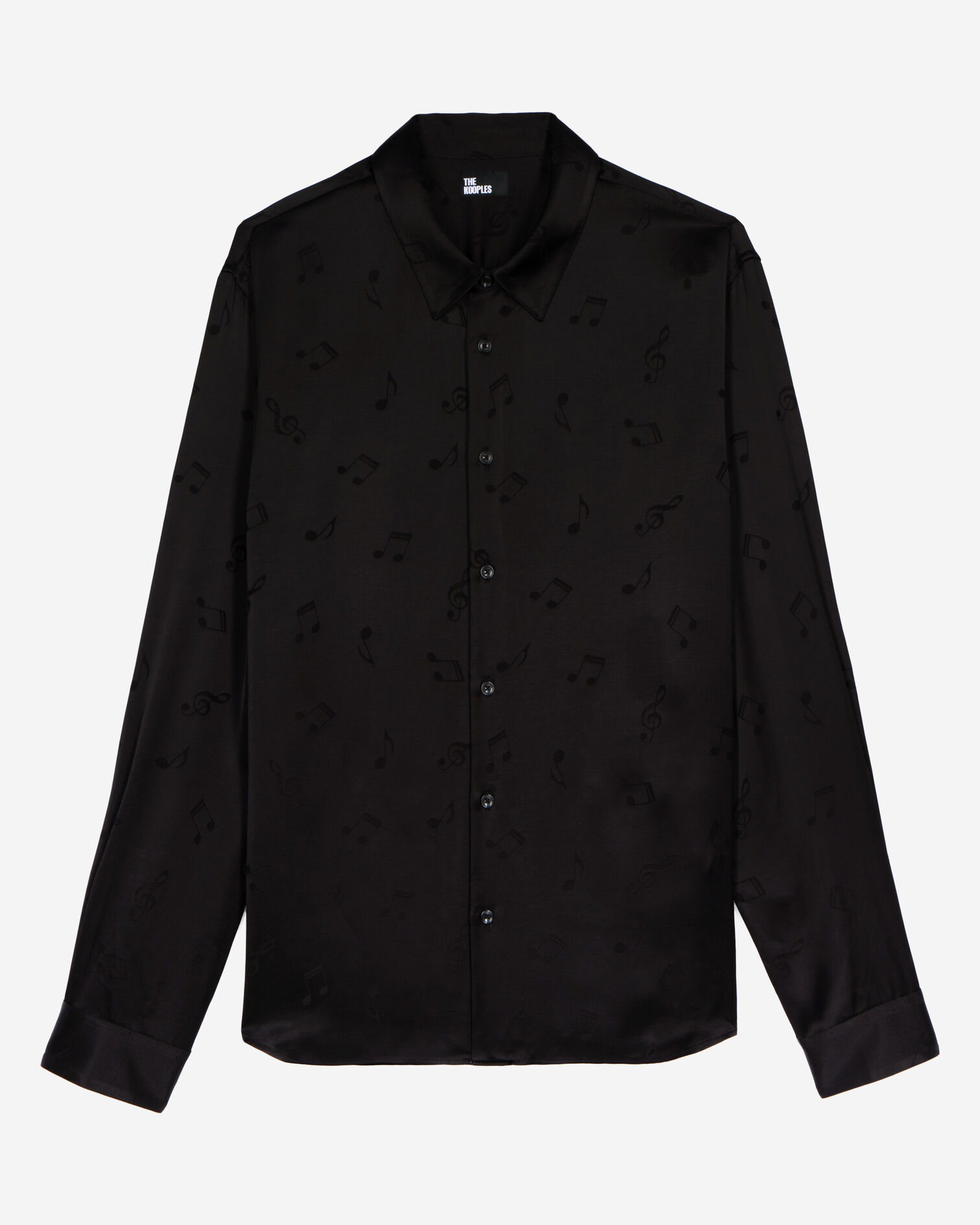 Chemise jacquard musique noire, BLACK, hi-res image number null
