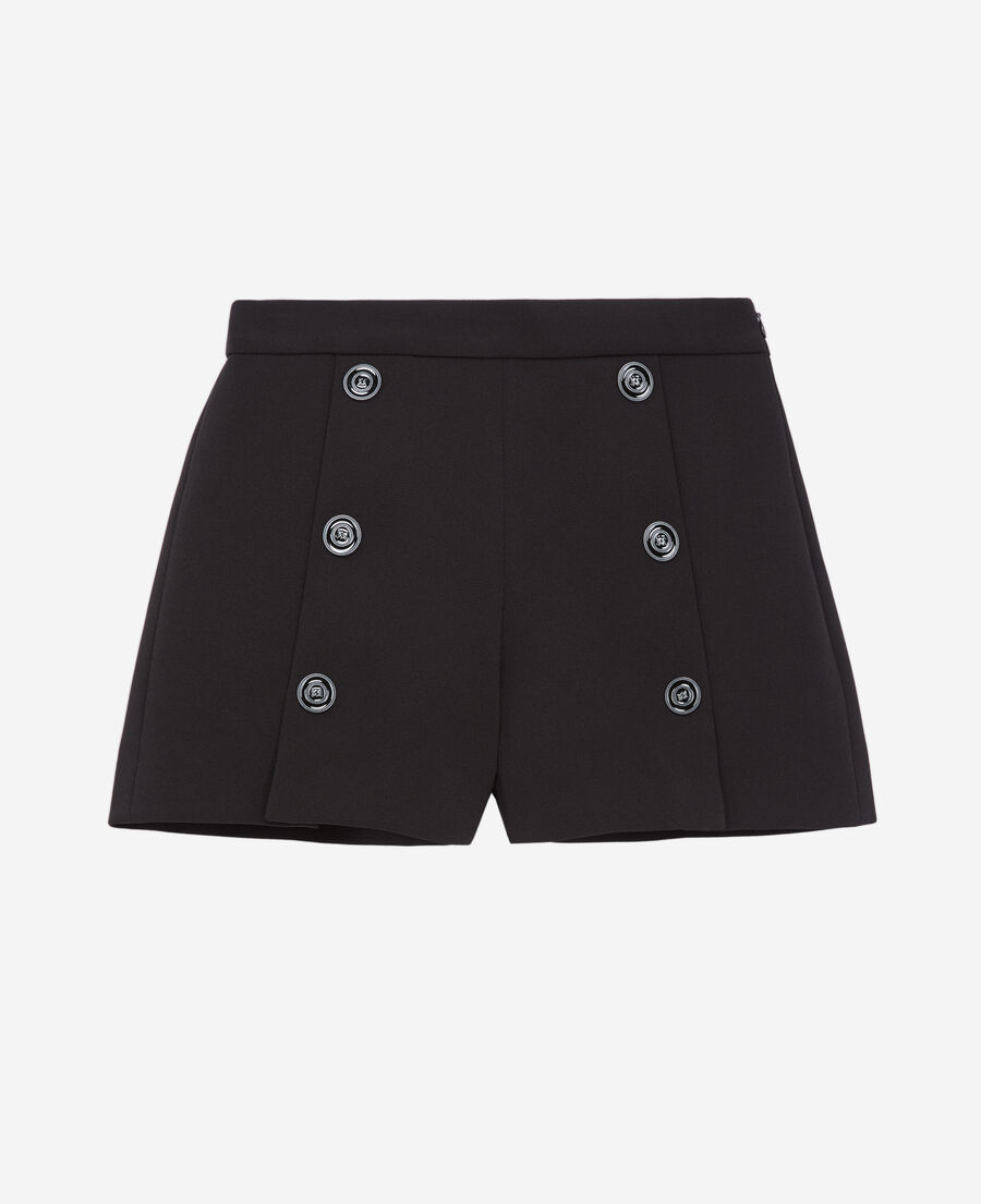 black crepe shorts