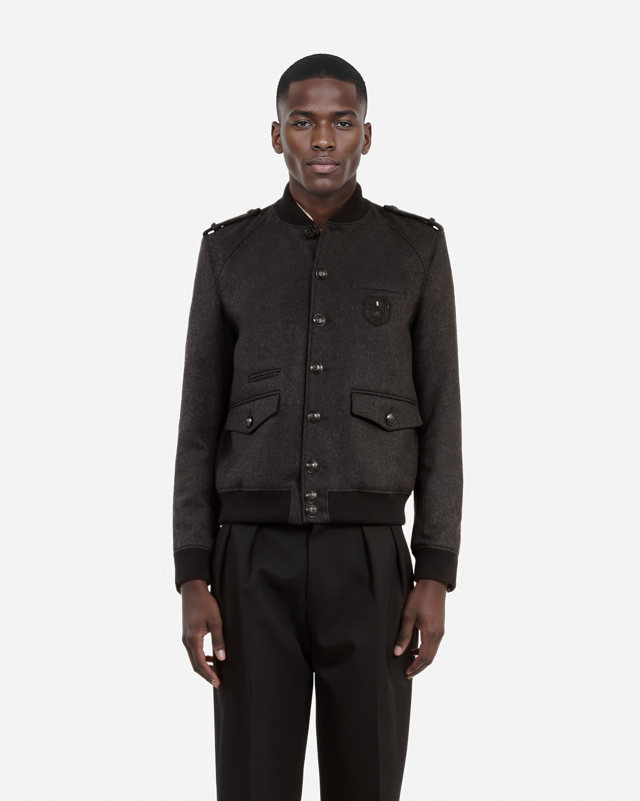 The Kooples MEN DARK GREY grey teddy jacket