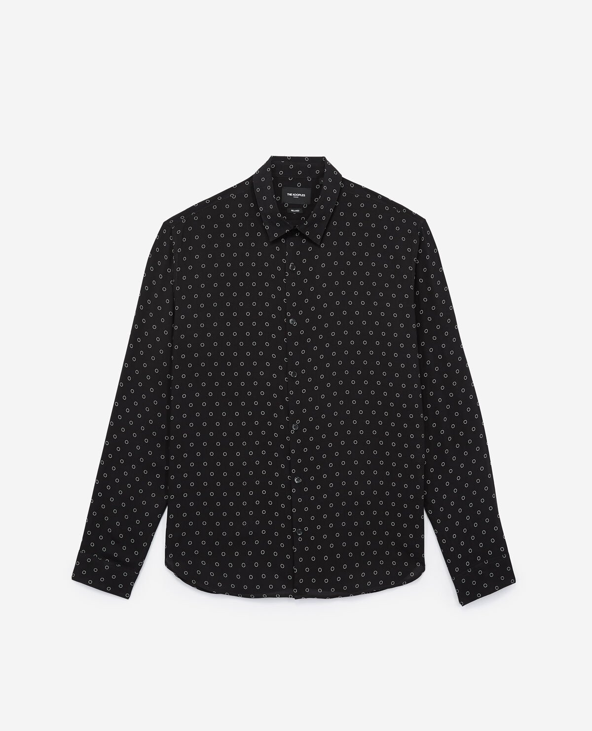 Black shirt shop with white dots