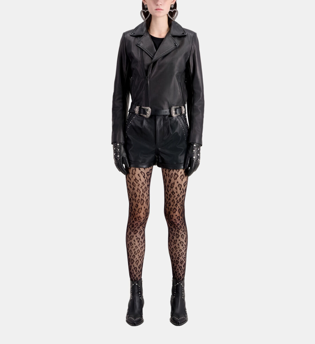 Blouson en cuir noir