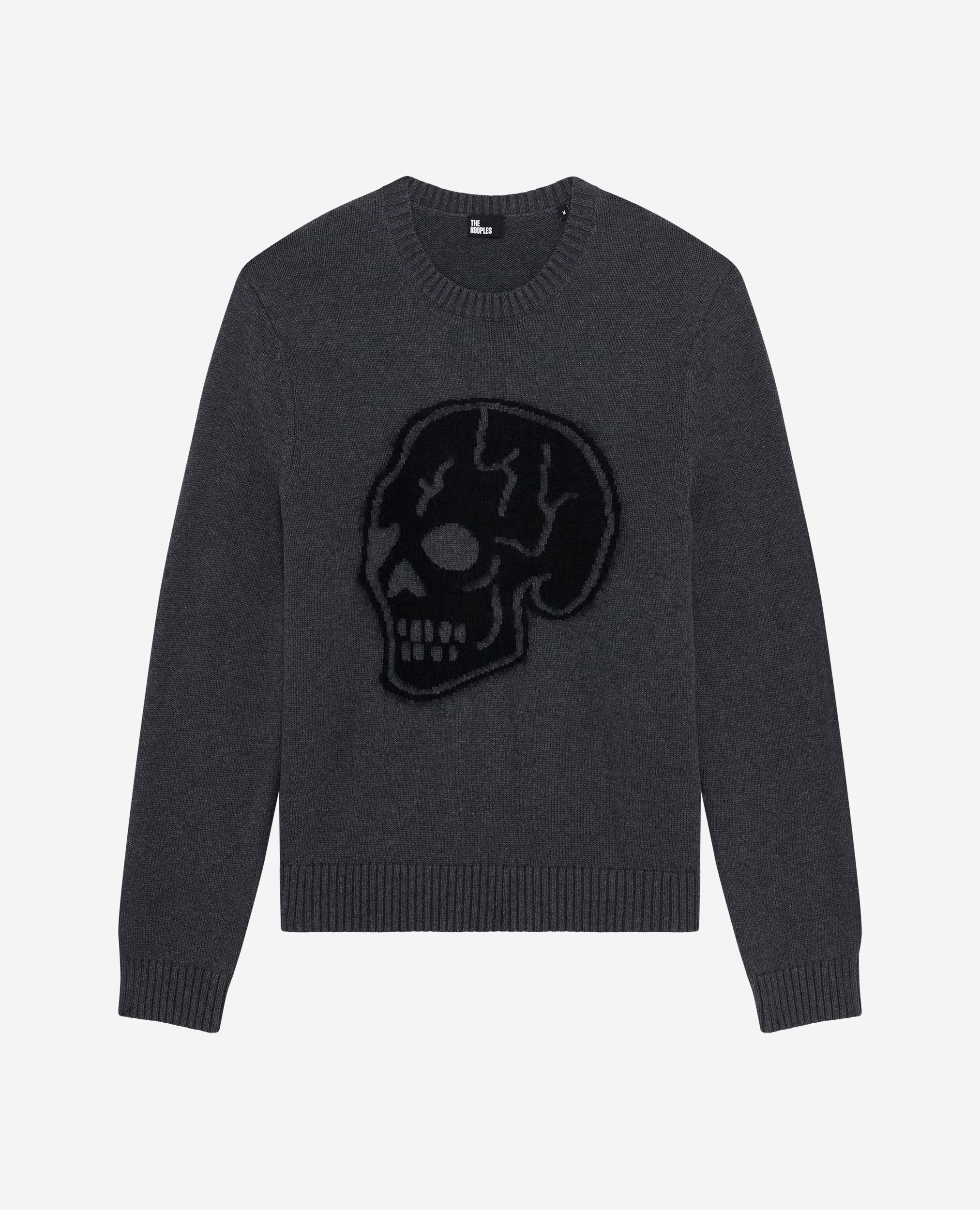 Dark grey skull sweater | The Kooples US