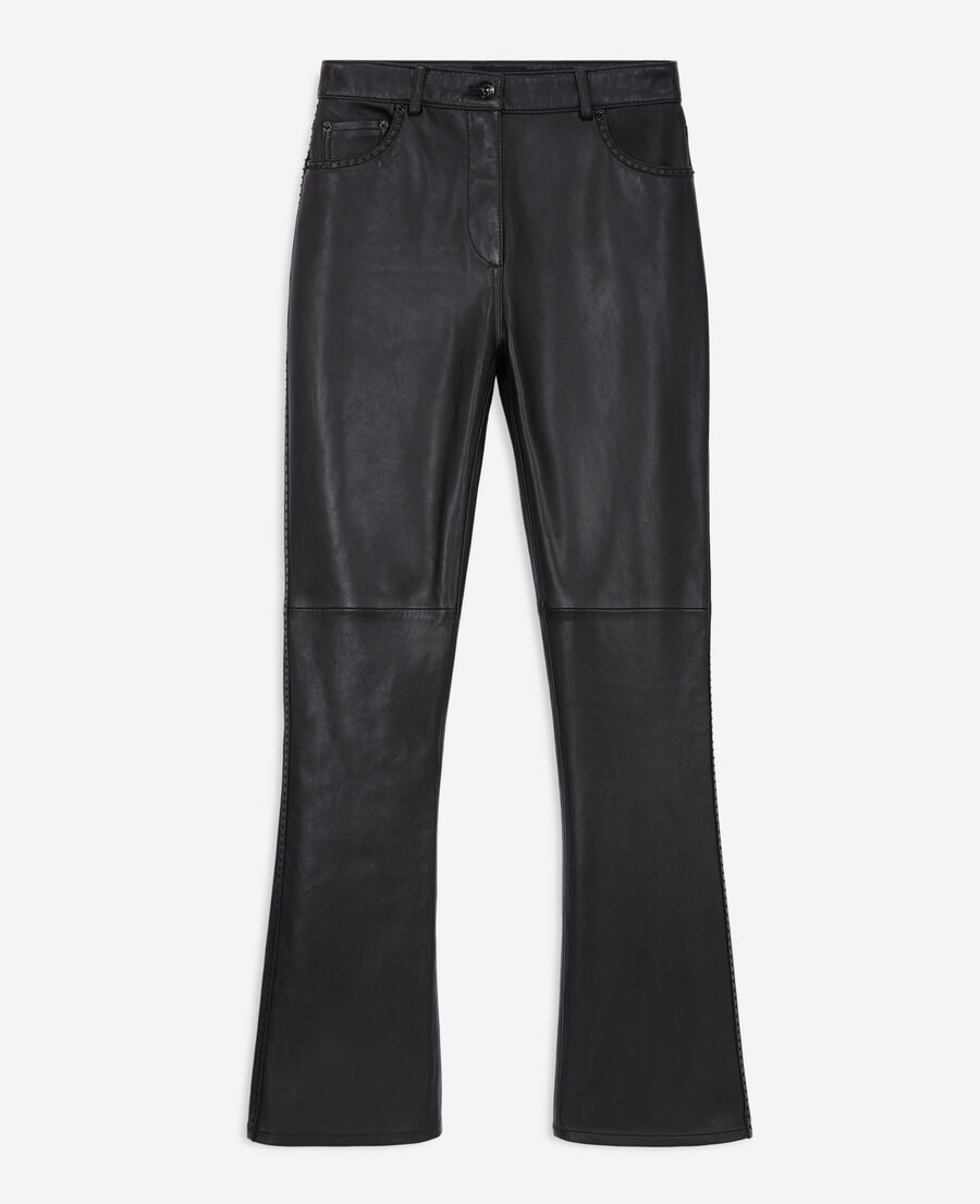 pantalón piel tachuelas negro