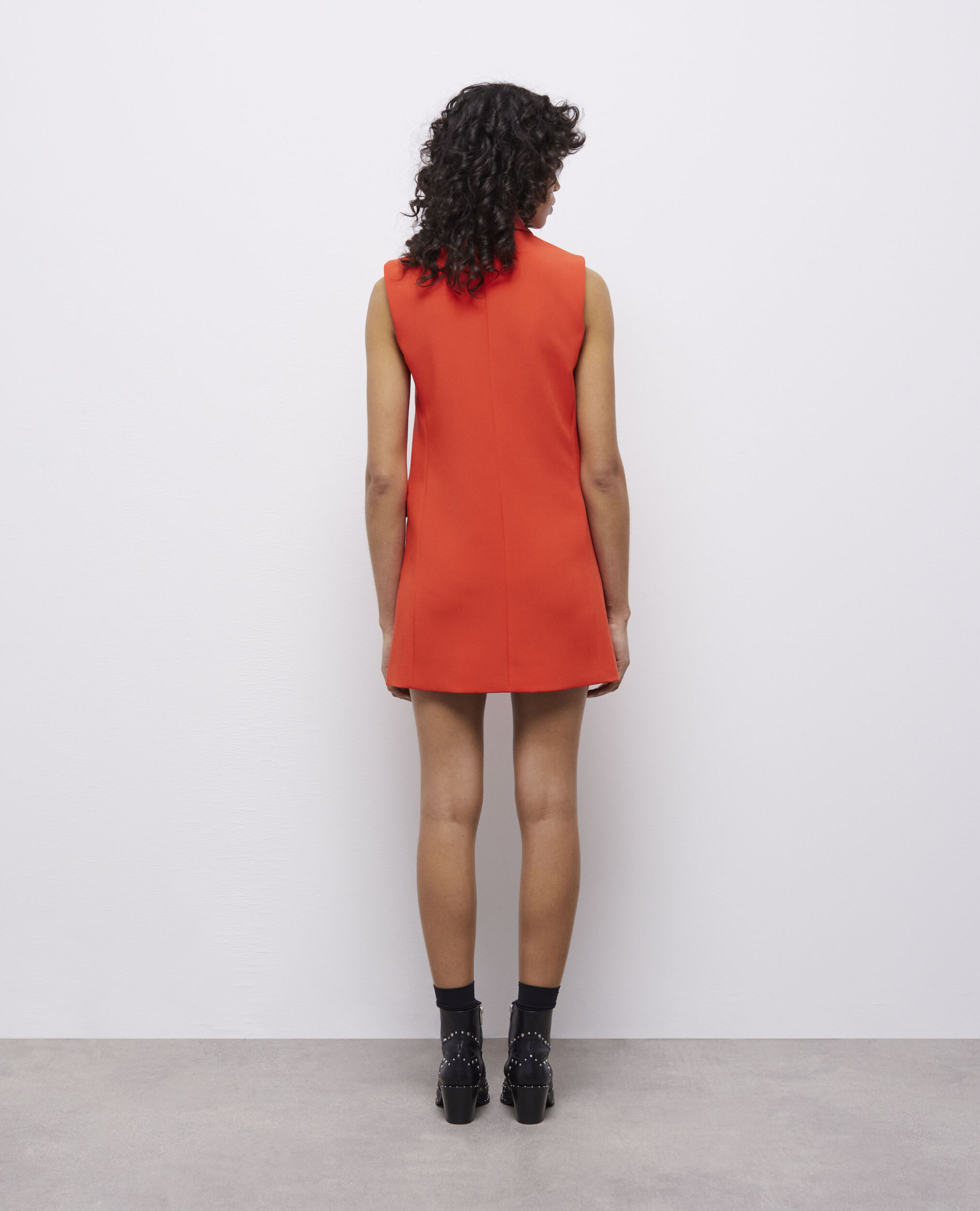 Short orange tailored dress, ORANGE, hi-res image number null