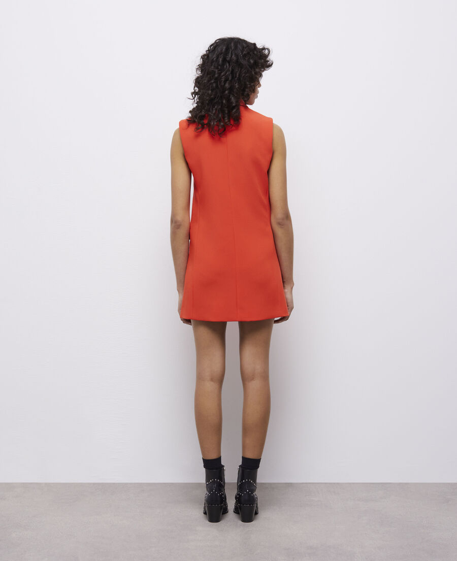 short orange tailored dress