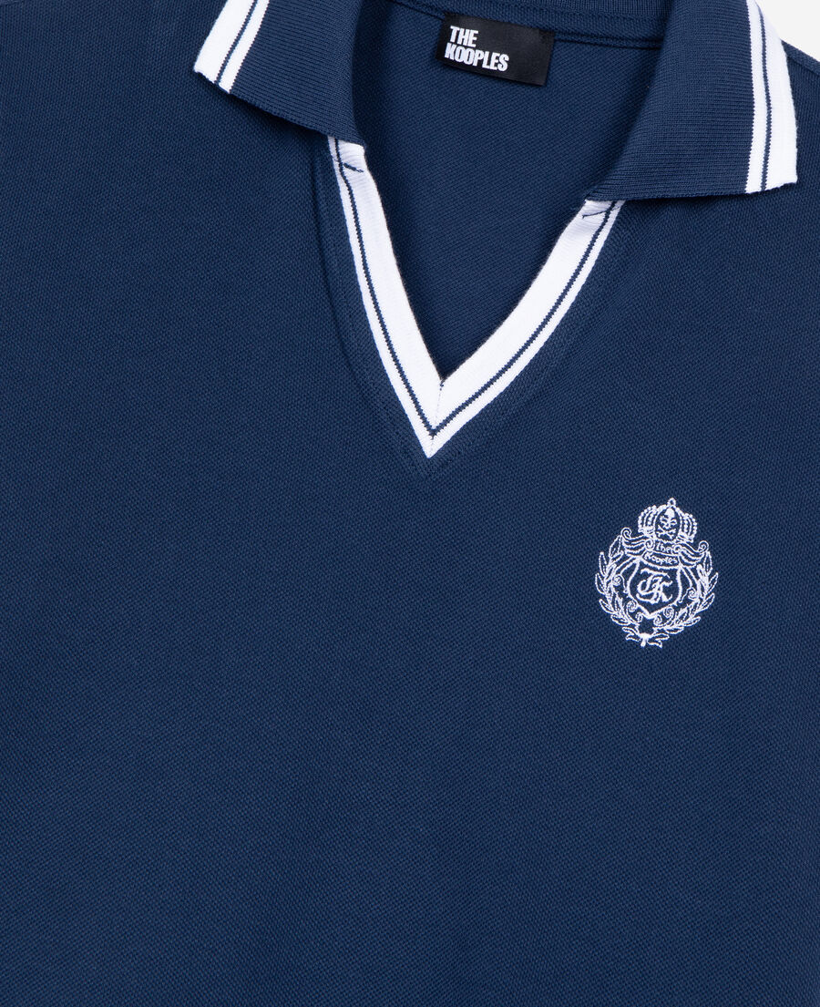 The Kooples WOMEN DARK NAVY blue v-neck polo shirt
