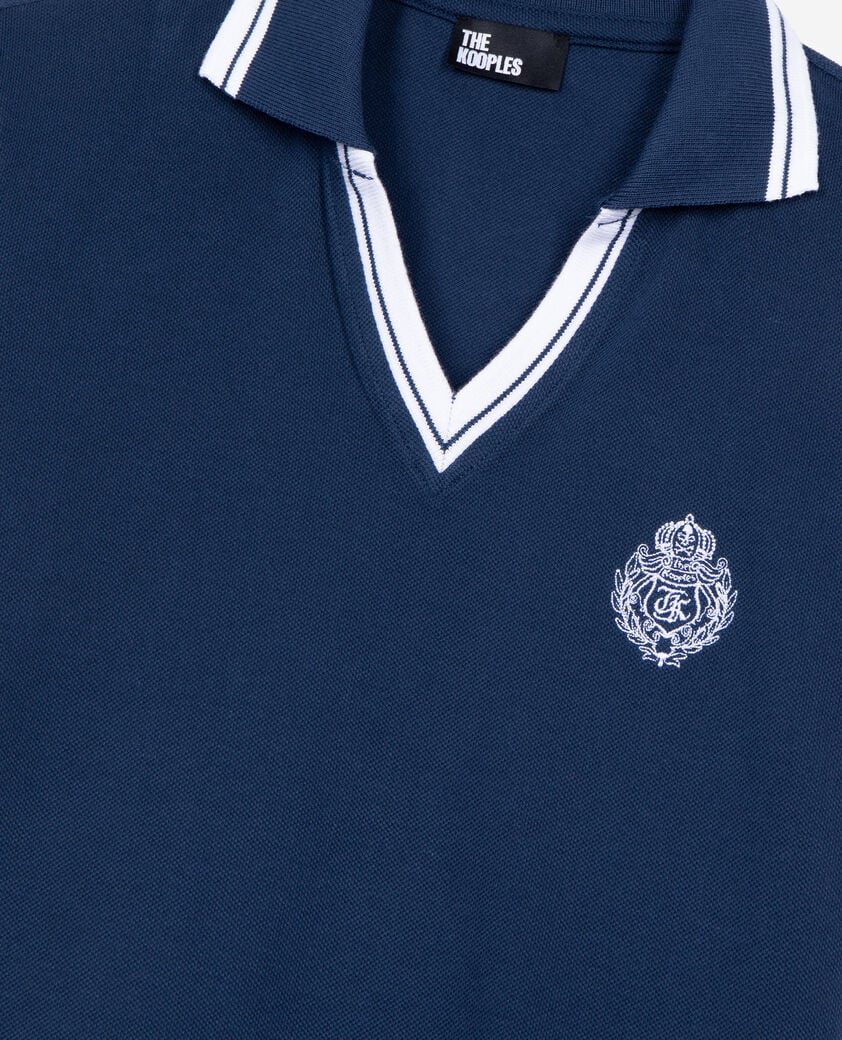 The Kooples FEMME DARK NAVY polo col v bleu