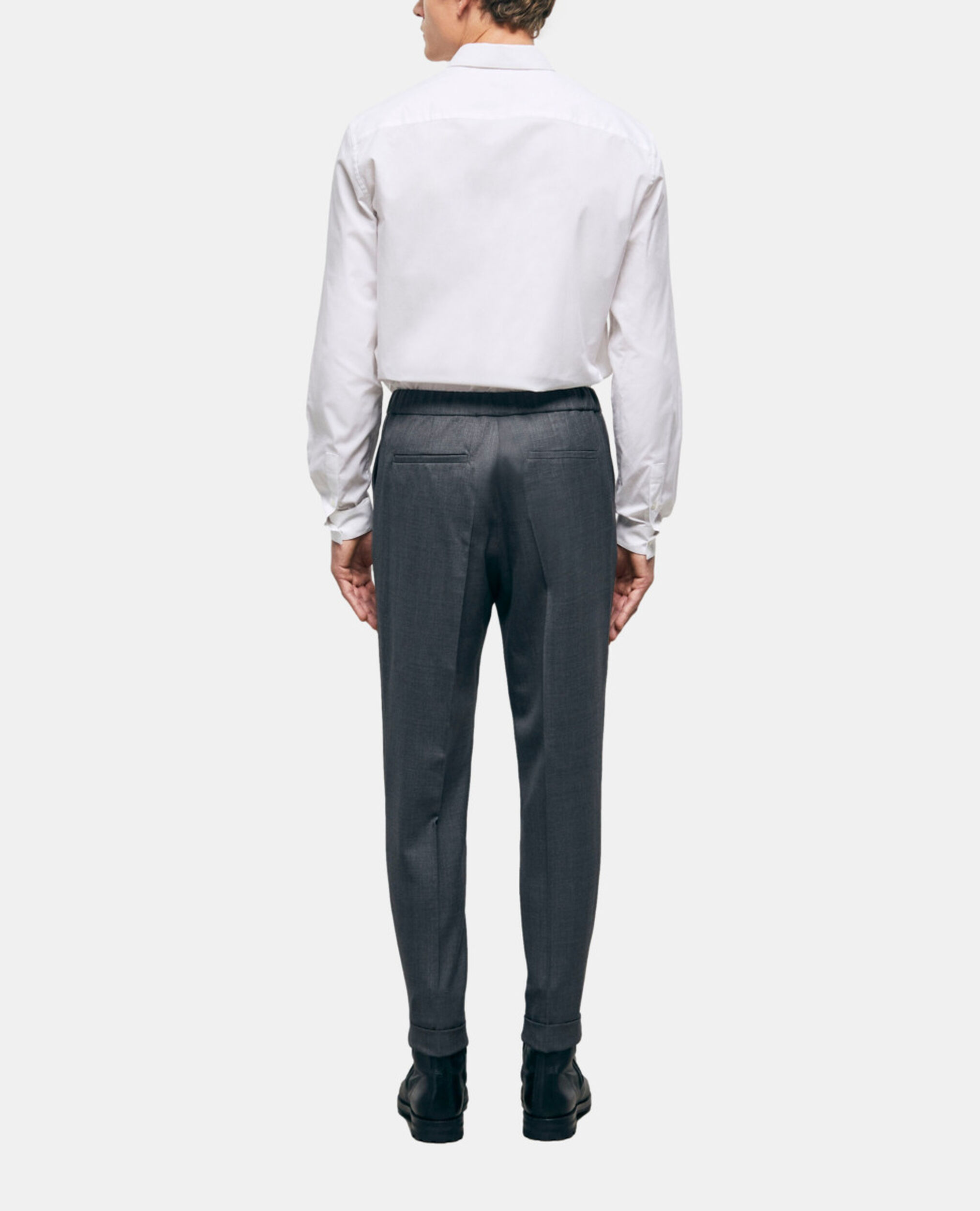 Gray wool suit pants, GREY, hi-res image number null