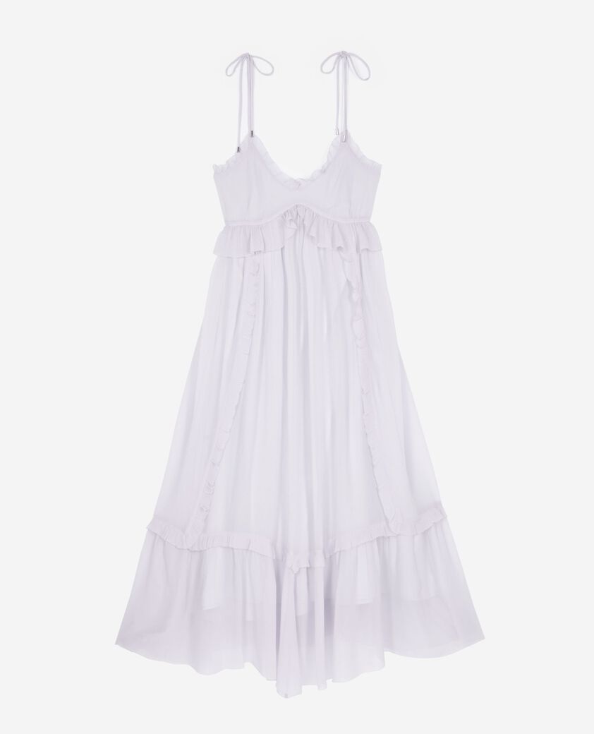 The Kooples DAMEN LIGHT PURPLE langes kleid mit volants lila